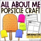 All About Me Writing Prompt with Popsicle Craft Back to Sc