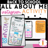 All About Me Instagram Get to Know You Back to School Activity