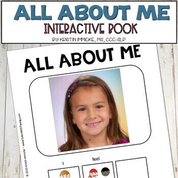 Preview of All About Me Interactive Book with Print & No Print Versions