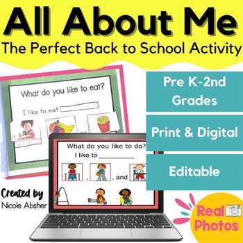 All About Me Interactive Print & Digital Back to School Book | Speech ...