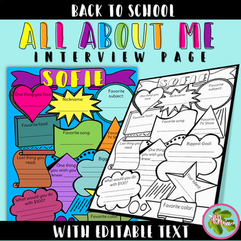 Preview of All About Me Interview Coloring Page