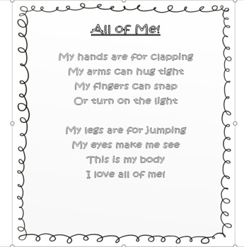 All About Me - Just Me - All of Me Poem and Writing Activity | TpT