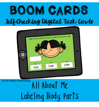 Preview of All About Me - Labeling Body Parts Boom Cards™ - Digital Learning