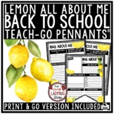 Lemon Theme All About Me Writing Prompt First Day Back to 