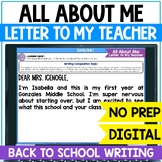 Letter to My Teacher Back to School Activity - All About M