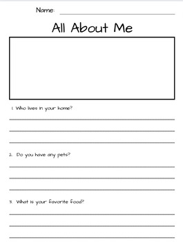 All About Me Level 3 Worksheet by The Accessible and Compassionate ...