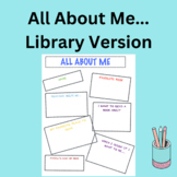 All About Me Library Media Center Book Version printable activity