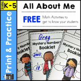 All About Me Math Activity