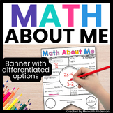 All About Me Math ✏️ Back to School ✏️ Activity Pennant Op