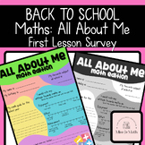 All About Me - Math Edition - First Lesson Survey