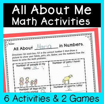 Preview of All About Me - Get to Know You Math Worksheet - Fun Back to School Math Activity