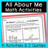All About Me - Get to Know You Math Worksheet - Fun Back t