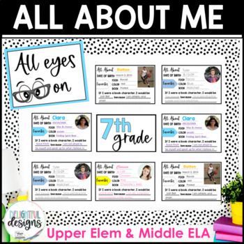 Preview of All About Me Middle School | ELA Back to School Activities | Digital and Print