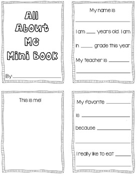 All About Me Mini Book by Kids and Coffee | Teachers Pay Teachers