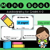 All About Me Mini Book: Autobiography for Kindergarten, 1s