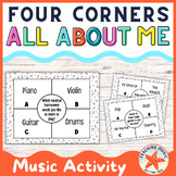 All About Me Music Four Corners Game | Back to School Iceb