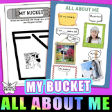 All About Me My Bucket Get to Know Me First Day of School 