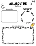 All About Me: My Home Printable Activity Worksheet CUTE & FUN!