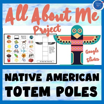 Preview of All About Me Native American Heritage Totem Poles Back to School Online Activity