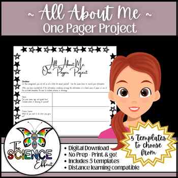 Preview of All About Me ~ One Pager ~ Back to School