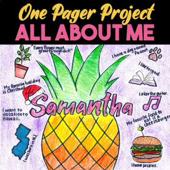 Preview of All About Me One Pager — Back to School Project, First Day of School