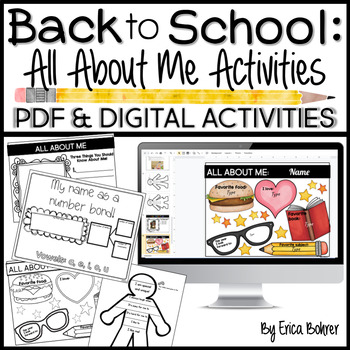 Preview of All About Me: Activities for Back to School