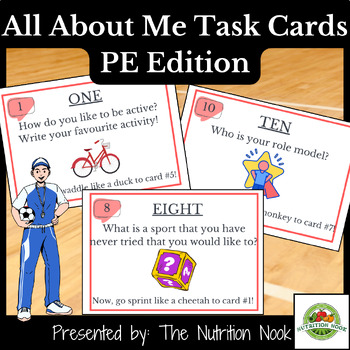 Preview of All About Me PE Task Cards: Back to School Physical Education Fun!
