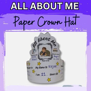 Preview of All About Me Paper Hat Crown (Back to School)