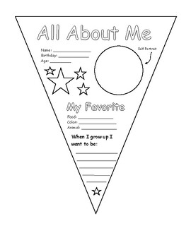 All About Me Pennant by Teaching on Caffeine and Hope | TPT