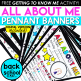 All About Me Pennant Banner Back to School Activities Gett