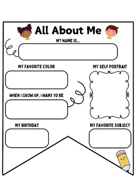 All About Me Pennant Banner Printable: Hanging Classroom Decoration ...