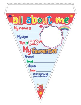 Preview of All About Me Pennant – Classroom Poster