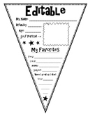 All About Me Pennant Editable