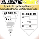 All About Me Pennants | Back to School Activity | Classroo