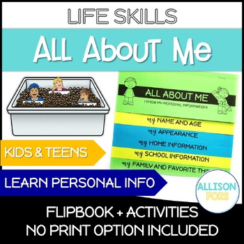 Preview of All About Me Personal Information Life Skills - Digital and Printable