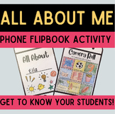 All About Me Flip Book Printable Phone Activity | Back to 