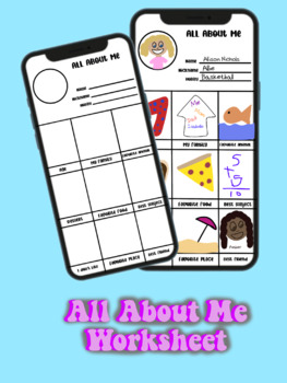 Preview of All About Me Phone Worksheet