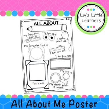 All About Me Poster by Liv's Little Learners | TPT