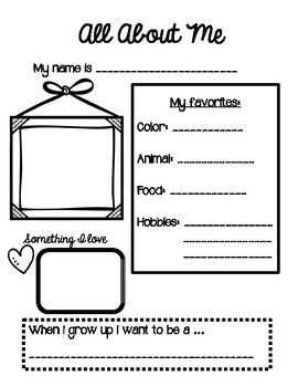 All About Me Poster by Ready Set Doodle | TPT
