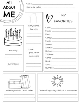 All About Me Poster by Grow with Miss Goltz | Teachers Pay Teachers