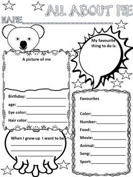 All About Me Poster Back to school EDITABLE by More than a textbook