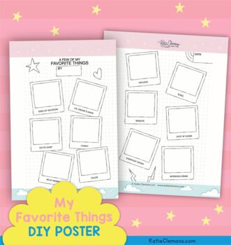 Preview of All About Me Poster, FREE Back to School Activity, Favorite Things Worksheet