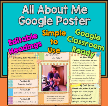 Preview of All About Me Poster | First Day of School | Distance Learning | Google Classroom
