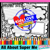 All About Me Poster: Superhero Theme  Doodle Style Writing