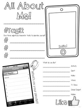 Preview of All About Me Poster Freebie! - Social Media Theme