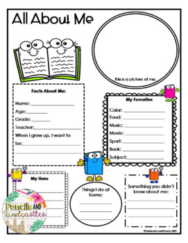 All About Me Posters- Book Buds by Pencils and Sandcastles | TPT