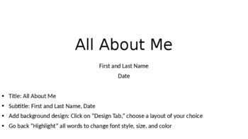 Preview of All About Me PowerPoint