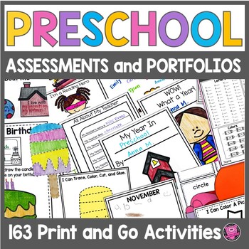 Preview of Preschool Portfolio Assessments Worksheets & Memory Book Activities