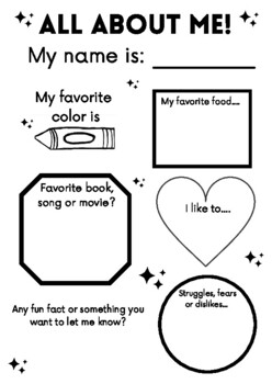 All About Me- Preschool Student Introduction by Teresa Monge | TPT