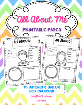 All About Me Posters for First Day of School or Open House | TpT